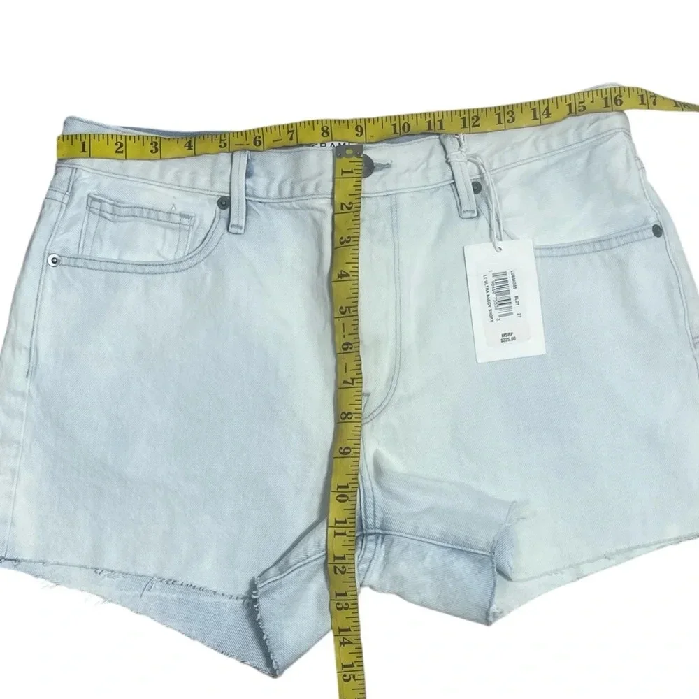 FRAME le Ultra Baggy Jean Shorts Vintage Bleached Out Blue Wash size 27